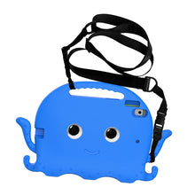 For iPad 10.2 2019 / 2020 Octopus Style EVA + PC Tablet Case with Strap(Blue)