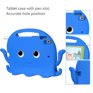 For iPad 10.2 2019 / 2020 Octopus Style EVA + PC Tablet Case with Strap(Blue)