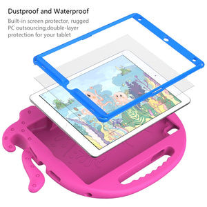 For iPad 10.2 2019 / 2020 Octopus Style EVA + PC Tablet Case with Strap(RoseRed)