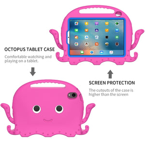 For iPad mini 6 Octopus Style EVA + PC Tablet Case with Strap(RoseRed)