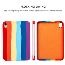 For iPad mini 6 Liquid Silicone Magnetic Pen Function Tablet Case(Rainbow)