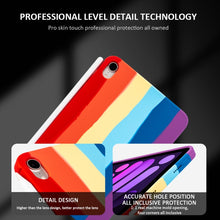 For iPad mini 6 Liquid Silicone Magnetic Pen Function Tablet Case(Rainbow)