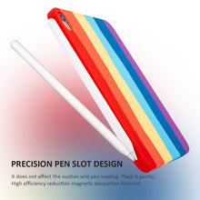 For iPad mini 6 Liquid Silicone Magnetic Pen Function Tablet Case(Rainbow)