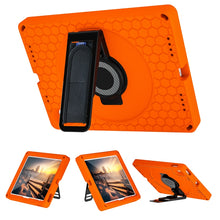 For iPad 10th Gen 10.9 2022 360 Rotation Stand EVA Hard PC Tablet Case with Strap(Orange+Black)