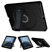 For iPad 10th Gen 10.9 2022 360 Rotation Stand EVA Hard PC Tablet Case with Strap(Black)