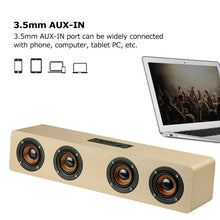 W8 Bluetooth 4.2 Speaker Four Louderspeakers Super Bass Subwoofer with Mic 3.5mm Support TF Card(Bin Wood)