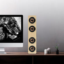 W8 Bluetooth 4.2 Speaker Four Louderspeakers Super Bass Subwoofer with Mic 3.5mm Support TF Card(Bin Wood)