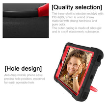 For iPad MINI 4/5 EVA + PC Flat Protective Shell with 360 ° Rotating Bracket(Black+Red)