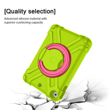 For iPad MINI 4/5 EVA + PC Flat Protective Shell with 360 ° Rotating Bracket(Grass Green+Rose Red)