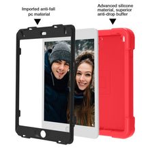 For iPad MINI 4/5 EVA + PC Flat Protective Shell with 360 ° Rotating Bracket(Red+Black)