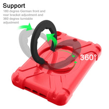 For iPad MINI 4/5 EVA + PC Flat Protective Shell with 360 ° Rotating Bracket(Red+Black)