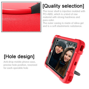 For iPad MINI 4/5 EVA + PC Flat Protective Shell with 360 ° Rotating Bracket(Red+Black)