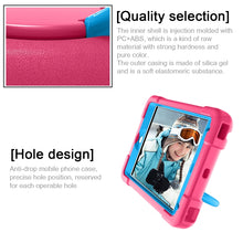 For iPad MINI 4/5 EVA + PC Flat Protective Shell with 360 ° Rotating Bracket(Rose Red+Blue)