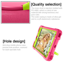 For iPad MINI 4/5 EVA + PC Flat Protective Shell with 360 ° Rotating Bracket(Rose Red+Grass Green)