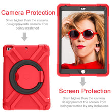 For iPad Air/Air2/Pro9.7 EVA + PC Flat Protective Shell with 360 ° Rotating Bracket(Red+Black)