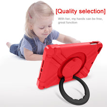 For iPad Air/Air2/Pro9.7 EVA + PC Flat Protective Shell with 360 ° Rotating Bracket(Red+Black)