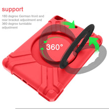 For iPad Air/Air2/Pro9.7 EVA + PC Flat Protective Shell with 360 ° Rotating Bracket(Red+Black)