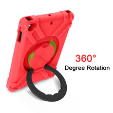 For iPad Air/Air2/Pro9.7 EVA + PC Flat Protective Shell with 360 ° Rotating Bracket(Red+Black)