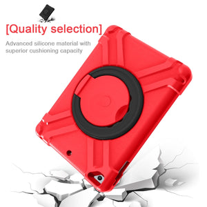 For iPad Air/Air2/Pro9.7 EVA + PC Flat Protective Shell with 360 ° Rotating Bracket(Red+Black)