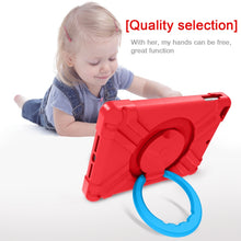 For iPad Air/Air2/Pro9.7 EVA + PC Flat Protective Shell with 360 ° Rotating Bracket(Red+Blue)