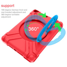 For iPad Air/Air2/Pro9.7 EVA + PC Flat Protective Shell with 360 ° Rotating Bracket(Red+Blue)