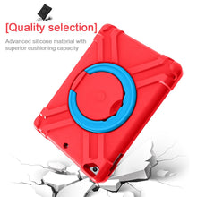 For iPad Air/Air2/Pro9.7 EVA + PC Flat Protective Shell with 360 ° Rotating Bracket(Red+Blue)