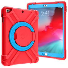 For iPad Air/Air2/Pro9.7 EVA + PC Flat Protective Shell with 360 ° Rotating Bracket(Red+Blue)