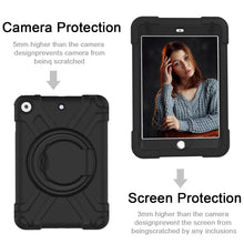 For iPad 10.2 EVA + PC Flat Protective Shell with 360 ° Rotating Bracket(Black+Black)