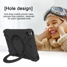 For iPad 10.2 EVA + PC Flat Protective Shell with 360 ° Rotating Bracket(Black+Black)