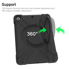 For iPad 10.2 EVA + PC Flat Protective Shell with 360 ° Rotating Bracket(Black+Black)