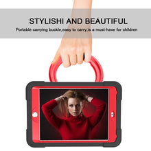 For iPad 10.2 EVA + PC Flat Protective Shell with 360 ° Rotating Bracket(Black+Red)