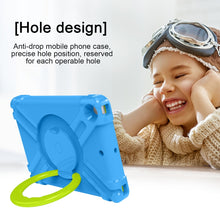 For iPad 10.2 EVA + PC Flat Protective Shell with 360 ° Rotating Bracket(Grass Green+Blue)