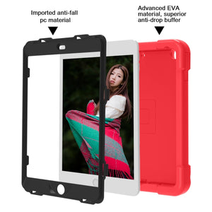 For iPad 10.2 EVA + PC Flat Protective Shell with 360 ° Rotating Bracket(Red+Black)