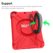 For iPad 10.2 EVA + PC Flat Protective Shell with 360 ° Rotating Bracket(Red+Black)
