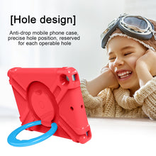 For iPad 10.2 EVA + PC Flat Protective Shell with 360 ° Rotating Bracket(Red+Blue)
