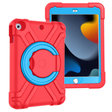 For iPad 10.2 EVA + PC Flat Protective Shell with 360 ° Rotating Bracket(Red+Blue)