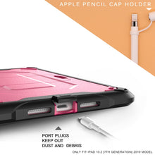 For iPad 10.2 2019 360 Degree Rotation PC + Silicone Protective Case with Holder & Hand-strap(Black)