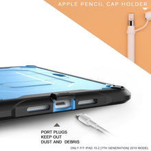 For iPad 10.2 2019 360 Degree Rotation PC + Silicone Protective Case with Holder & Hand-strap(Black)