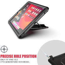 For iPad 10.2 2019 360 Degree Rotation PC + Silicone Protective Case with Holder & Hand-strap(Light Blue)