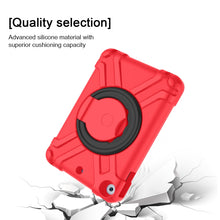 For iPad 10.2 PC + Silicone Shockproof Combination Case with 360 Degree Rotating Holder & Handle(Red+Black)