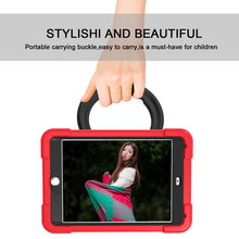 For iPad 10.2 PC + Silicone Shockproof Combination Case with 360 Degree Rotating Holder & Handle(Red+Black)