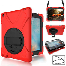 360 Degree Rotation Silicone + PC Case with Strap for iPad Pro 12.9 2018 (Red)