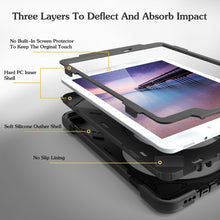 360 Degree Rotation Silicone + PC Case with Strap for iPad Pro 12.9 2018(Black)