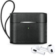 Wireless Earphone Protective Shell Leather Case Split Storage Box For Airpods 3(Black)