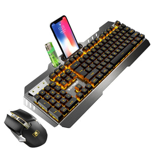 670 Wireless Charging Gaming Glow Keyboard and Mouse Set(Black)