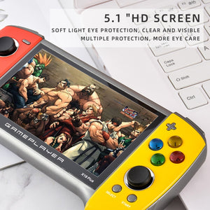 X19 Plus 5.1 inch Screen Handheld Game Console 8G Memory Support TF Card Expansion & AV Output(Red+Yellow)