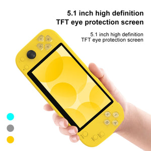 X20 LIFE Classic Games Handheld Game Console with 5.1 inch Screen & 8GB Memory, Support HDMI Output(Yellow)