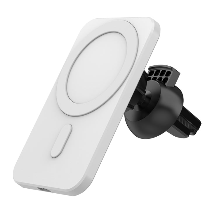 N16 10W Car Air Outlet + Suction Cup Magsafe Magnetic Wireless Charger Mobile Phone Holder For IPhone 12 Series(White)
