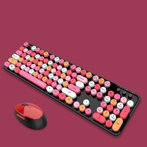 Mofii Sweet Wireless Keyboard And Mouse Set Girls Punk Keyboard Office Set, Colour: Lipstick Mixed Version