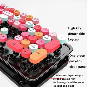 Mofii Sweet Wireless Keyboard And Mouse Set Girls Punk Keyboard Office Set, Colour: Blue Mixed Version